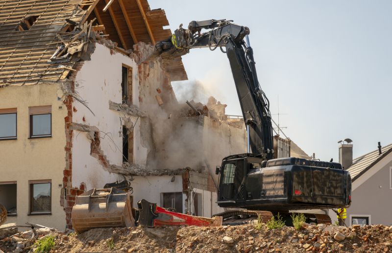 Building Demolition Equipment in Action